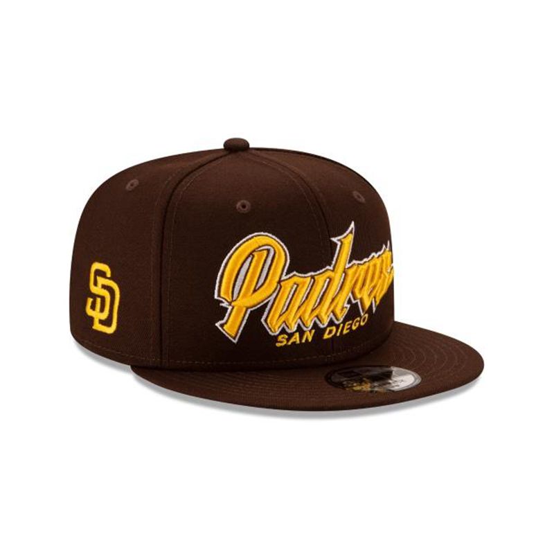 MLB San Diego Padres Slab 9Fifty Snapback (ARJ4468) - Brown New Era Caps